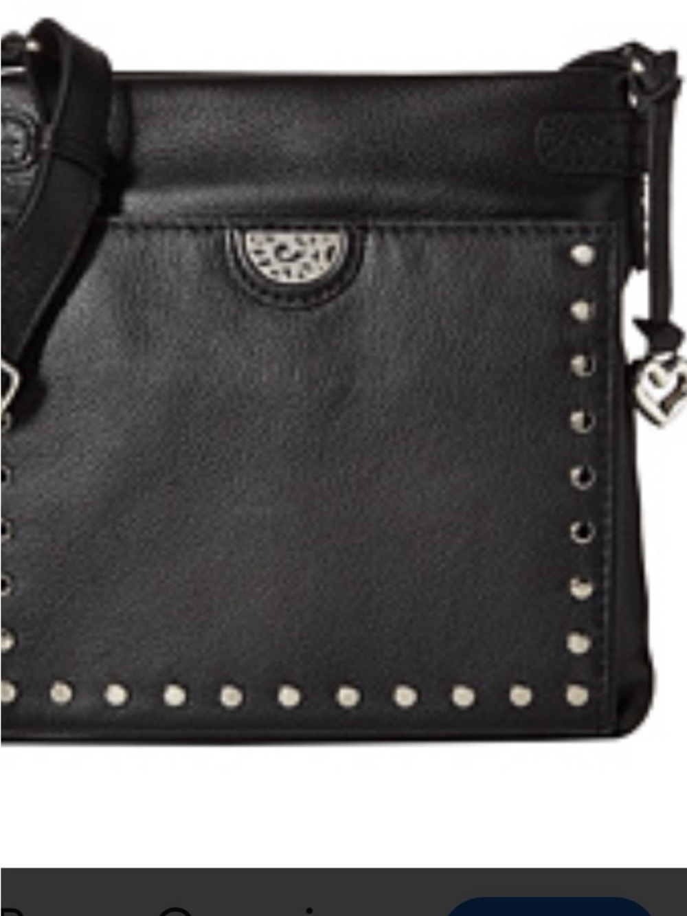 Brighton pretty tough Black Leather Studded Crossbody Organizer